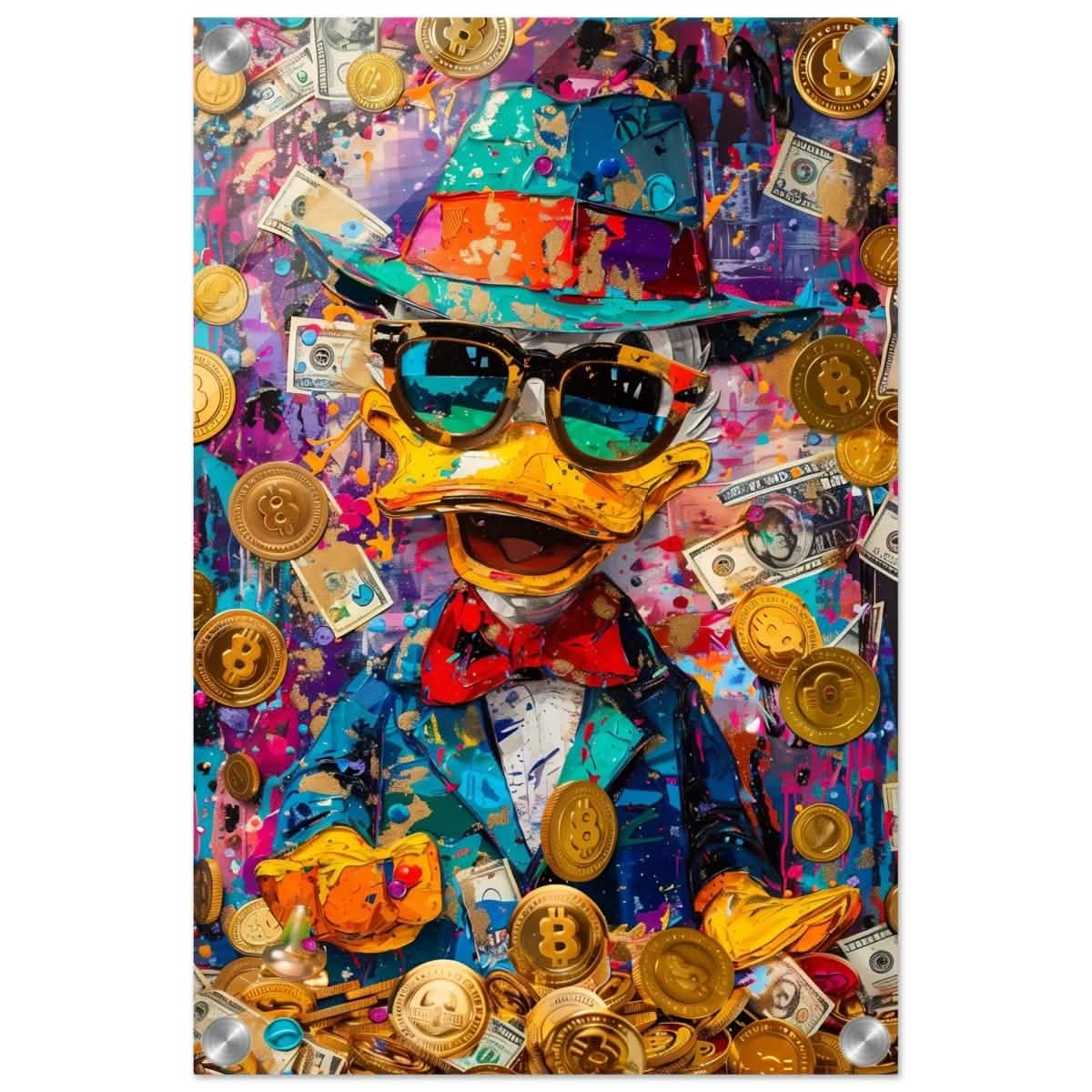 Dapper Duck Dollars | Contemporary Pop Culture Art print - Acrylic Print - 30x45 cm / 12x18″ -