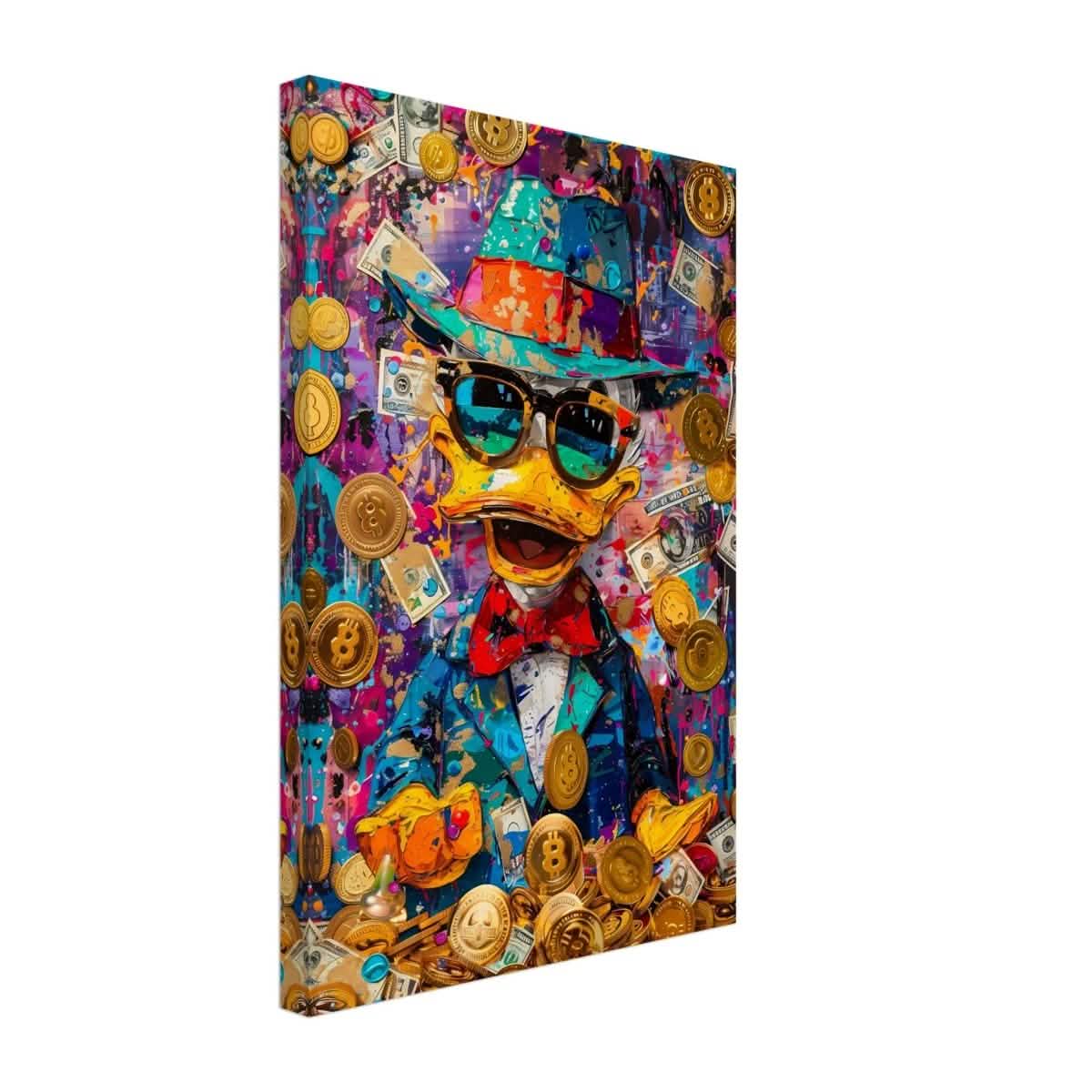 Dapper Duck Dollars | Contemporary Pop Culture Art print - Canvas - 30x45 cm / 12x18″ -