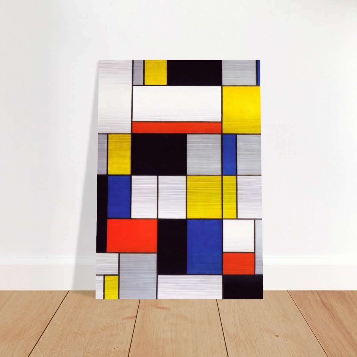 De Stijl Art | Composition A by Piet Mondrian - Brushed Aluminum Print - 70x100 cm / 28x40″ -