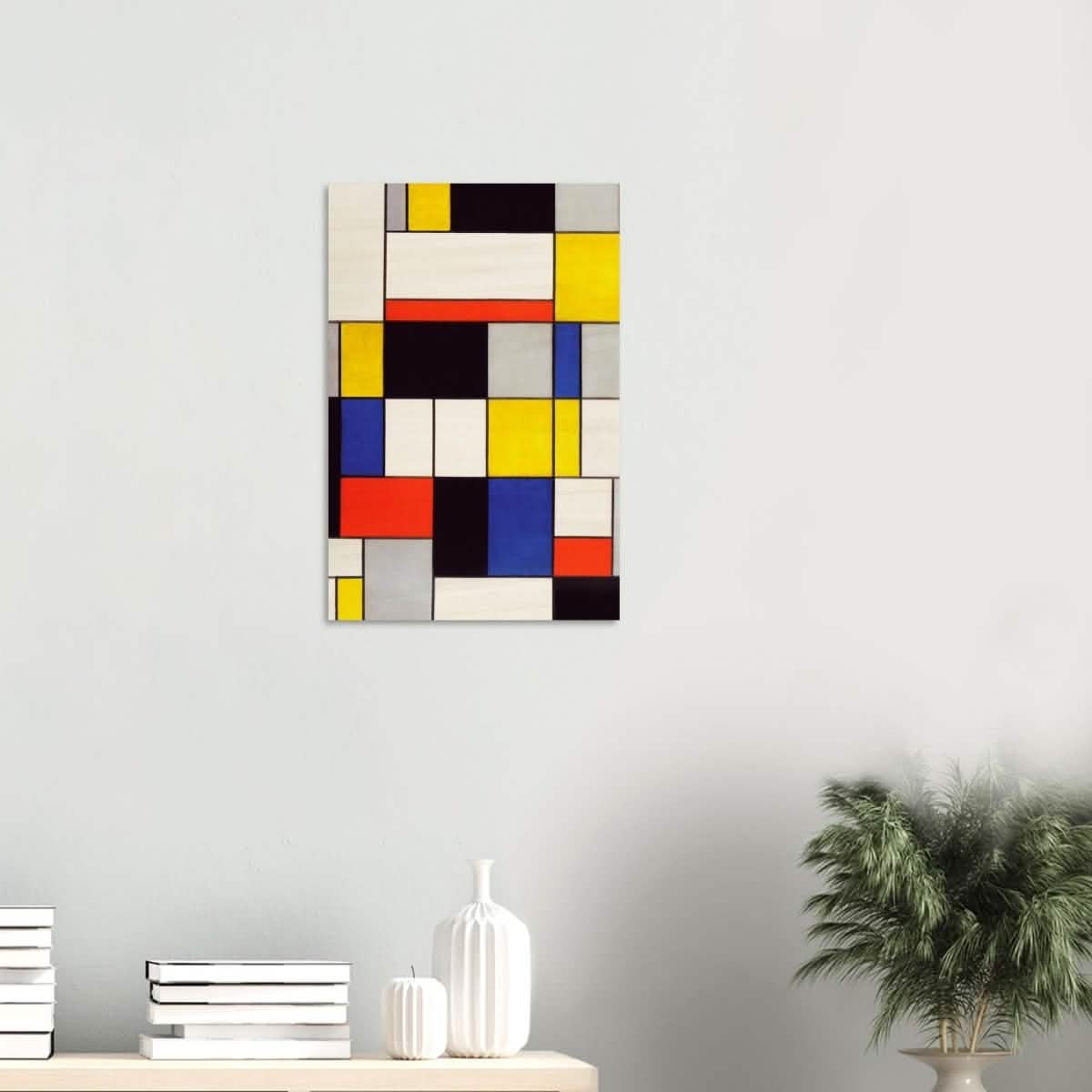 De Stijl Art | Composition A by Piet Mondrian - Wood Prints - 40x60 cm / 16x24″ - 20 mm