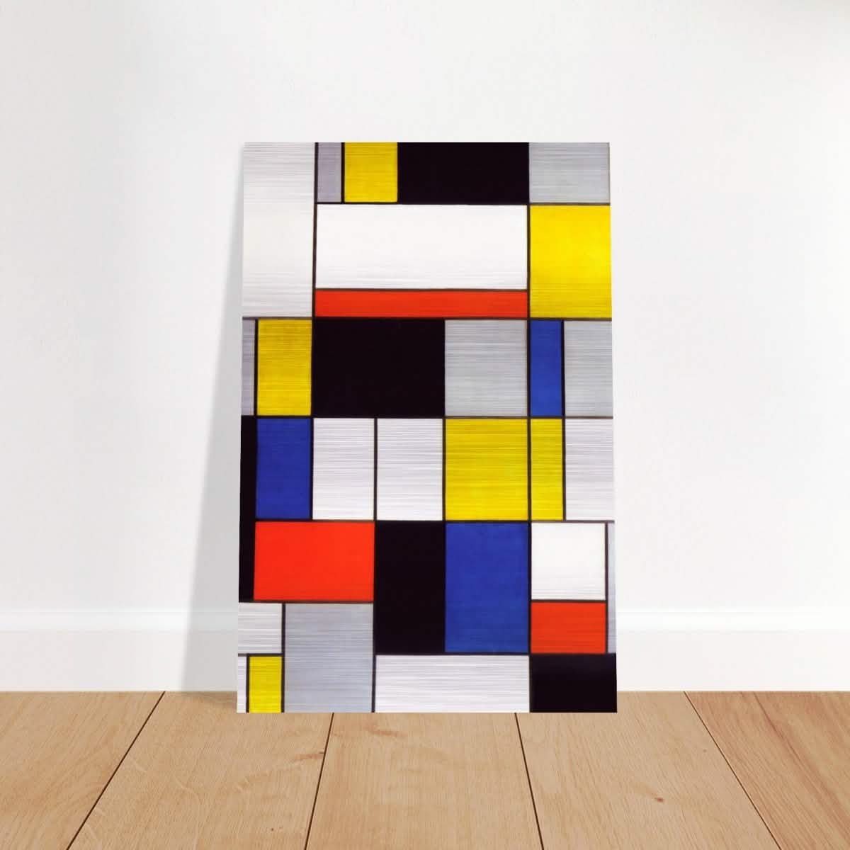 De Stijl Art | Composition A by Piet Mondrian - Brushed Aluminum Print - 50x75 cm / 20x30″ -