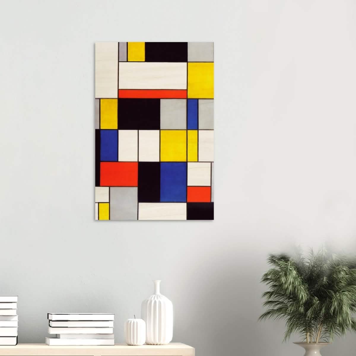 De Stijl Art | Composition A by Piet Mondrian - Wood Prints - 50x75 cm / 20x30″ - 20 mm