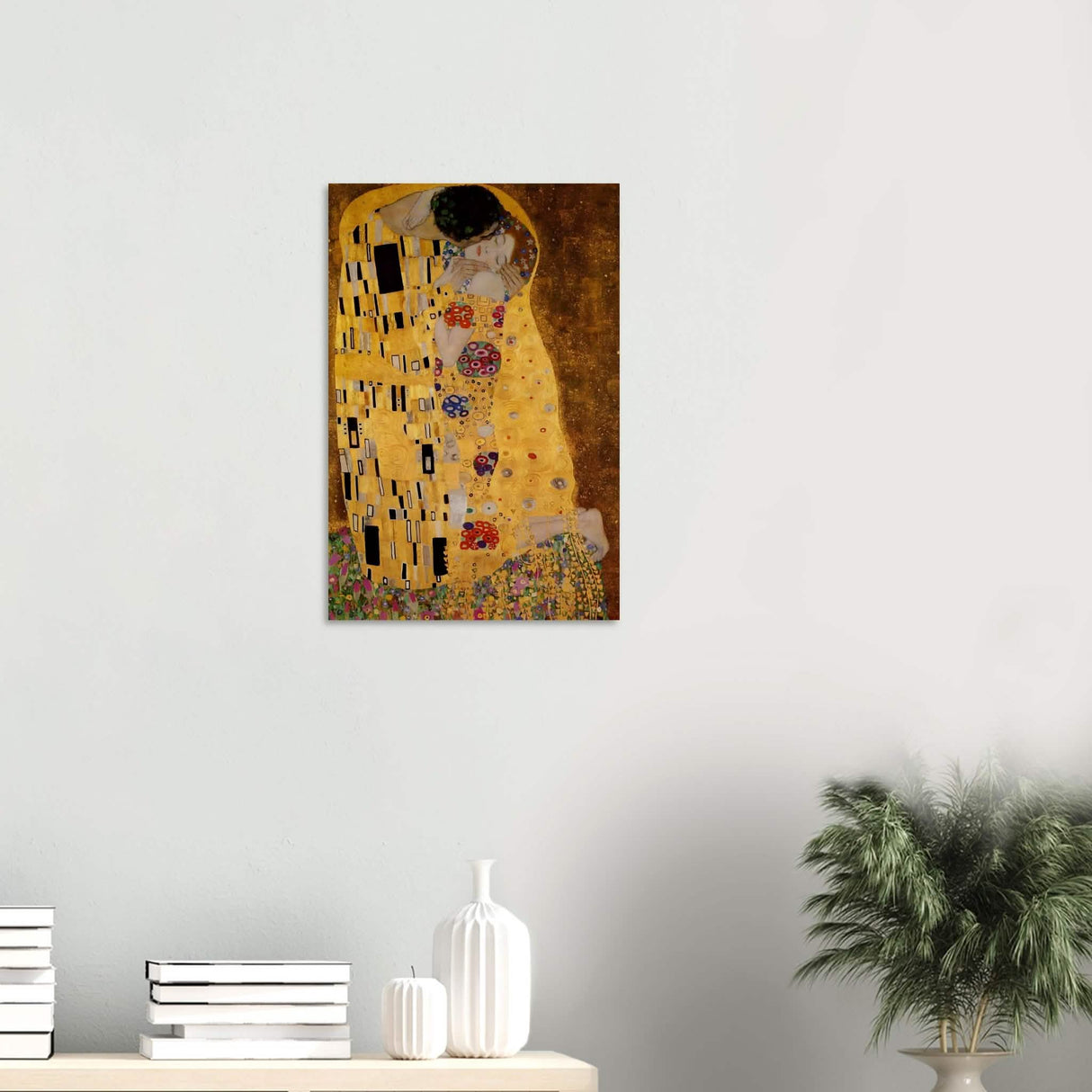 Der Kuss : The Kiss by Gustav Klimt 1908 | vintage wall art print - Wood Prints - 40x60 cm / 16x24″ - 20 mm