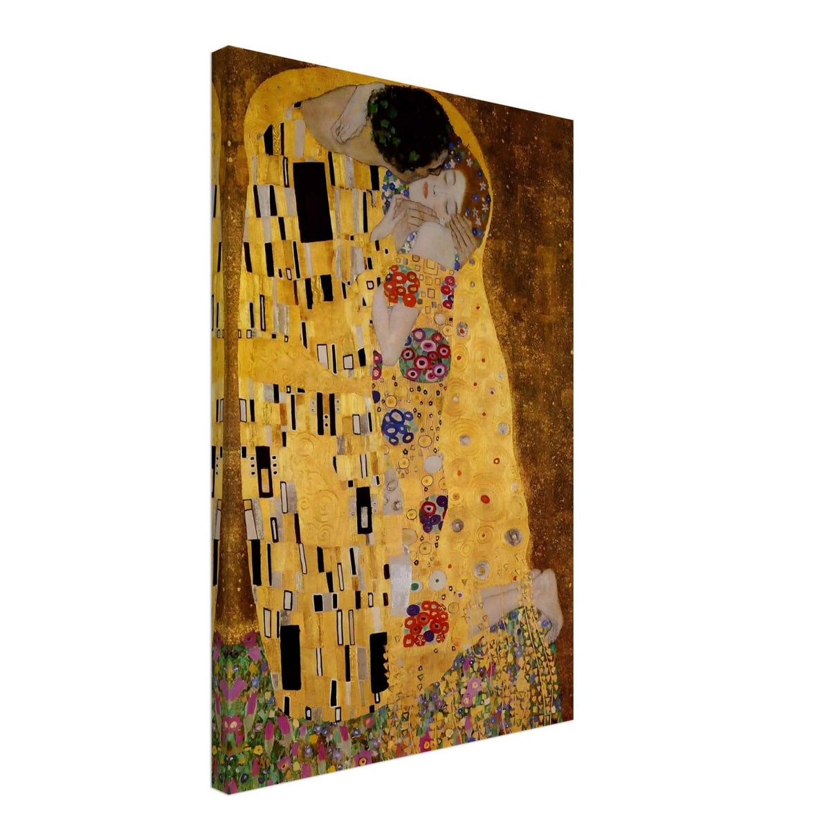 Der Kuss : The Kiss by Gustav Klimt 1908 | vintage wall art print - Canvas - 40x60 cm / 16x24″ - Slim