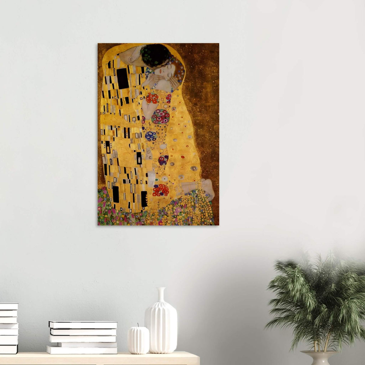 Der Kuss : The Kiss by Gustav Klimt 1908 | vintage wall art print - Wood Prints - 50x75 cm / 20x30″ - 10 mm