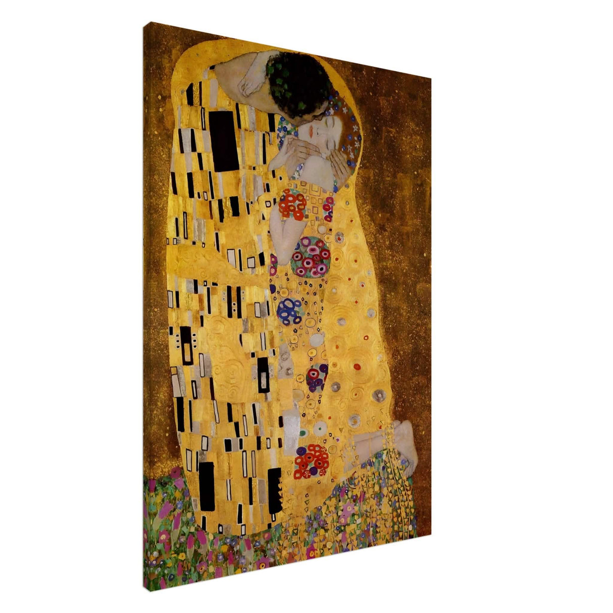 Der Kuss : The Kiss by Gustav Klimt 1908 | vintage wall art print - Canvas - 70x100 cm / 28x40″ - Slim