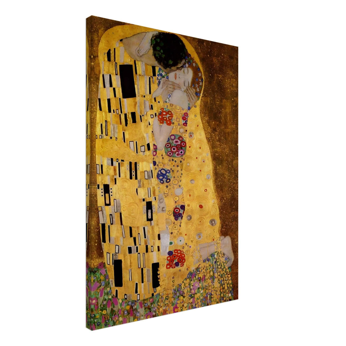 Der Kuss : The Kiss by Gustav Klimt 1908 | vintage wall art print - Canvas - 60x90 cm / 24x36″ - Thick