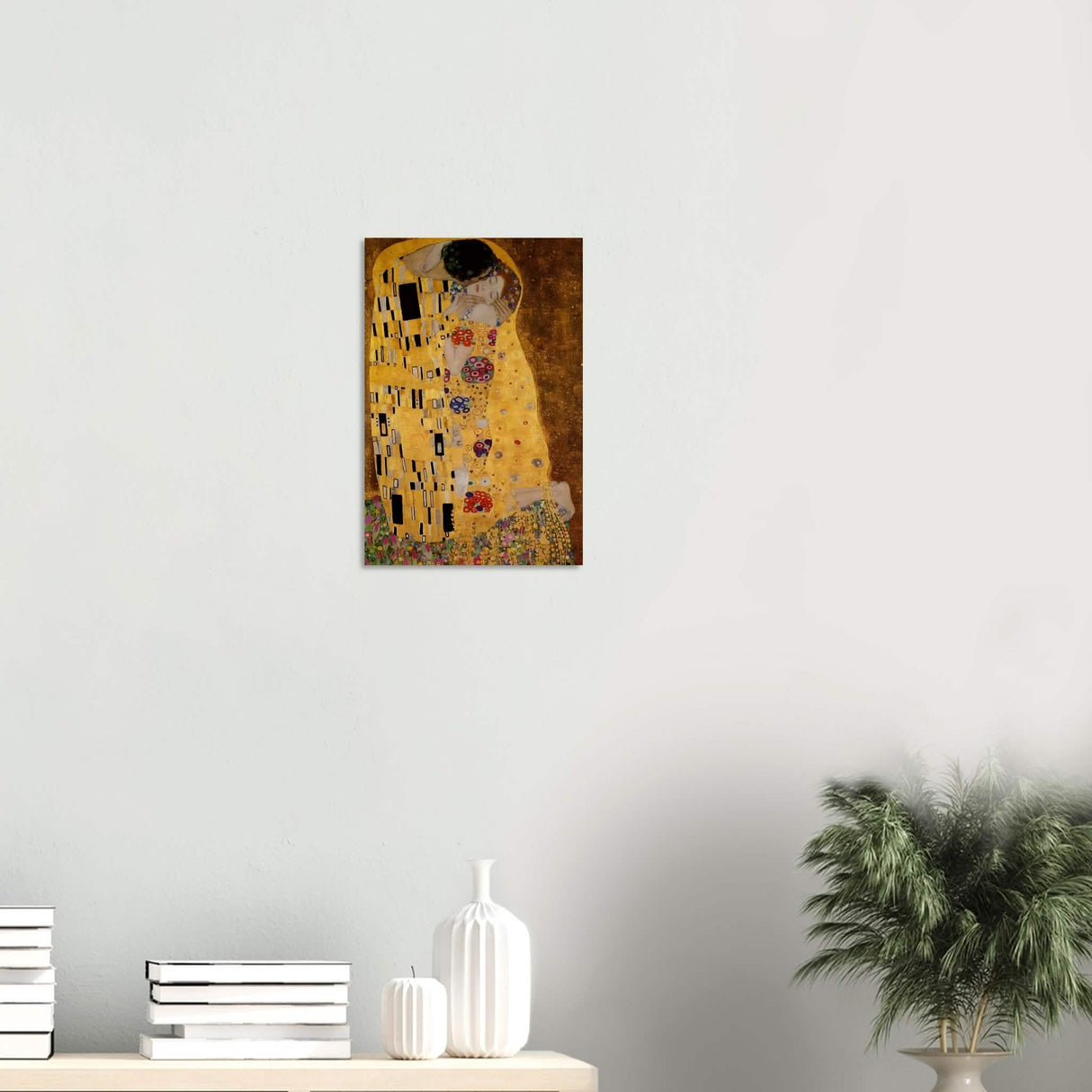 Der Kuss : The Kiss by Gustav Klimt 1908 | vintage wall art print - Wood Prints - 30x45 cm / 12x18″ - 10 mm