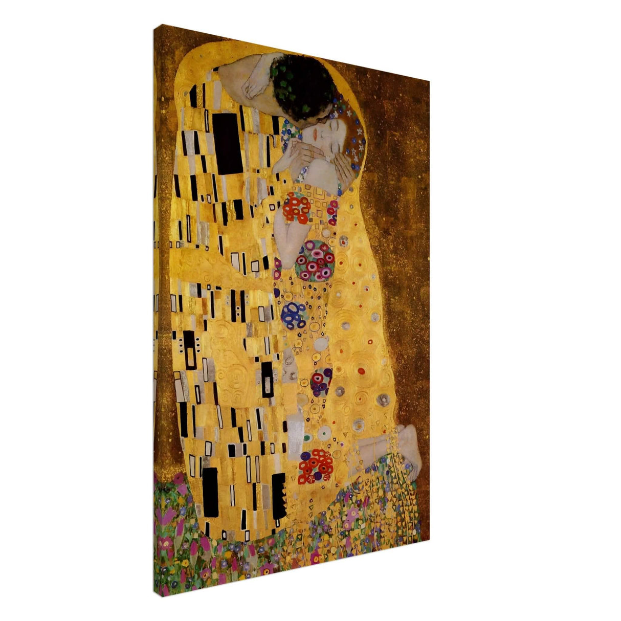 Der Kuss : The Kiss by Gustav Klimt 1908 | vintage wall art print - Canvas - 60x90 cm / 24x36″ - Slim