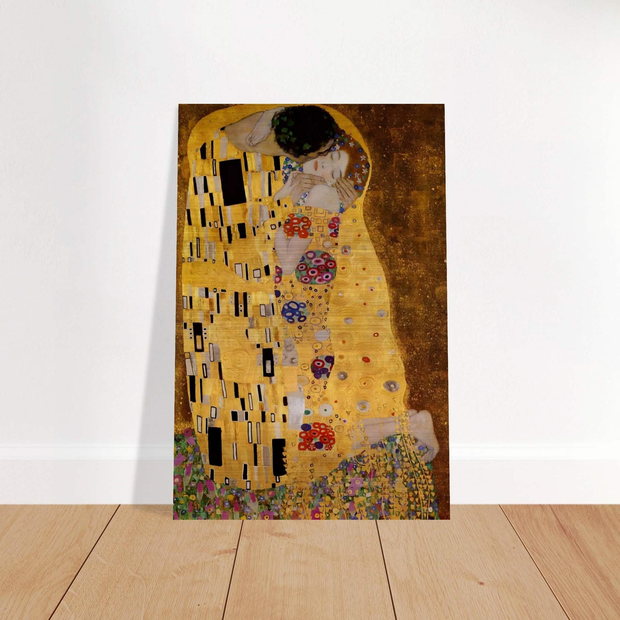 Der Kuss : The Kiss by Gustav Klimt 1908 | vintage wall art print - Brushed Aluminum Print - 60x90 cm / 24x36″ -