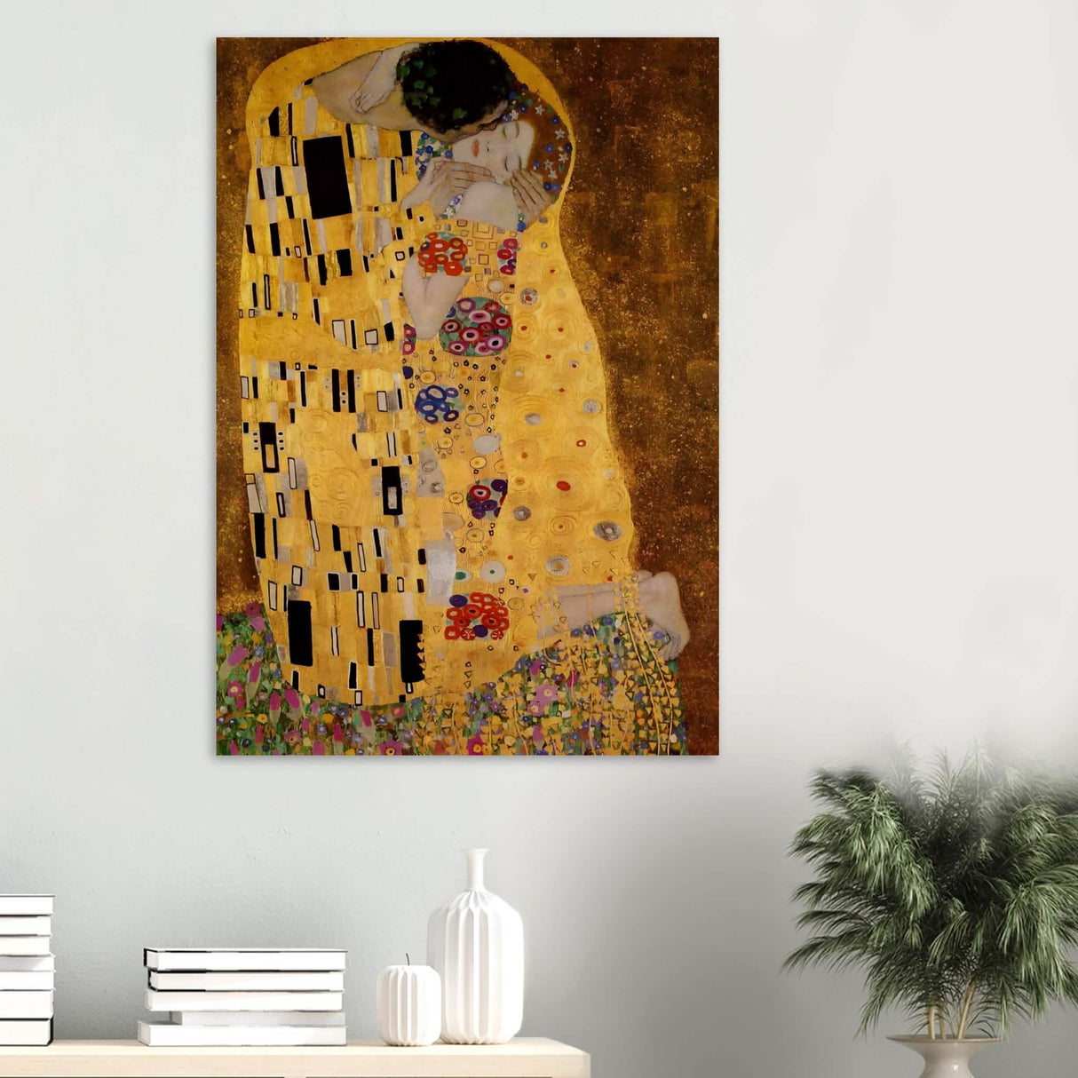 Der Kuss : The Kiss by Gustav Klimt 1908 | vintage wall art print - Wood Prints - 70x100 cm / 28x40″ - 10 mm