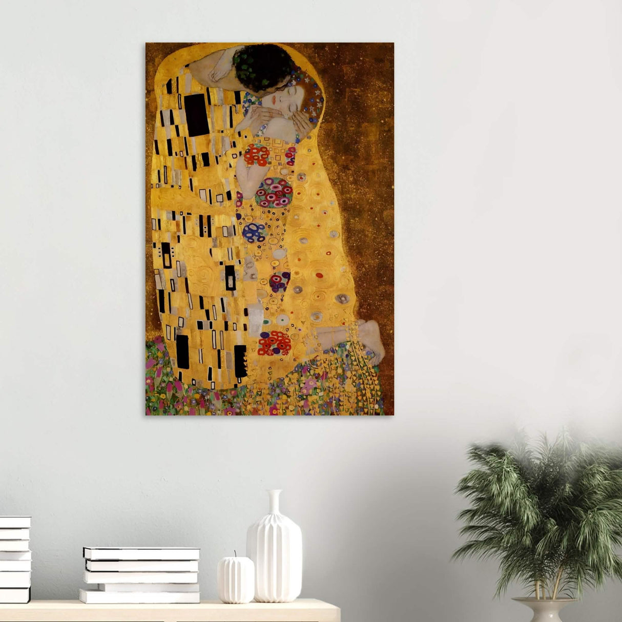 Der Kuss : The Kiss by Gustav Klimt 1908 | vintage wall art print - Wood Prints - 60x90 cm / 24x36″ - 10 mm