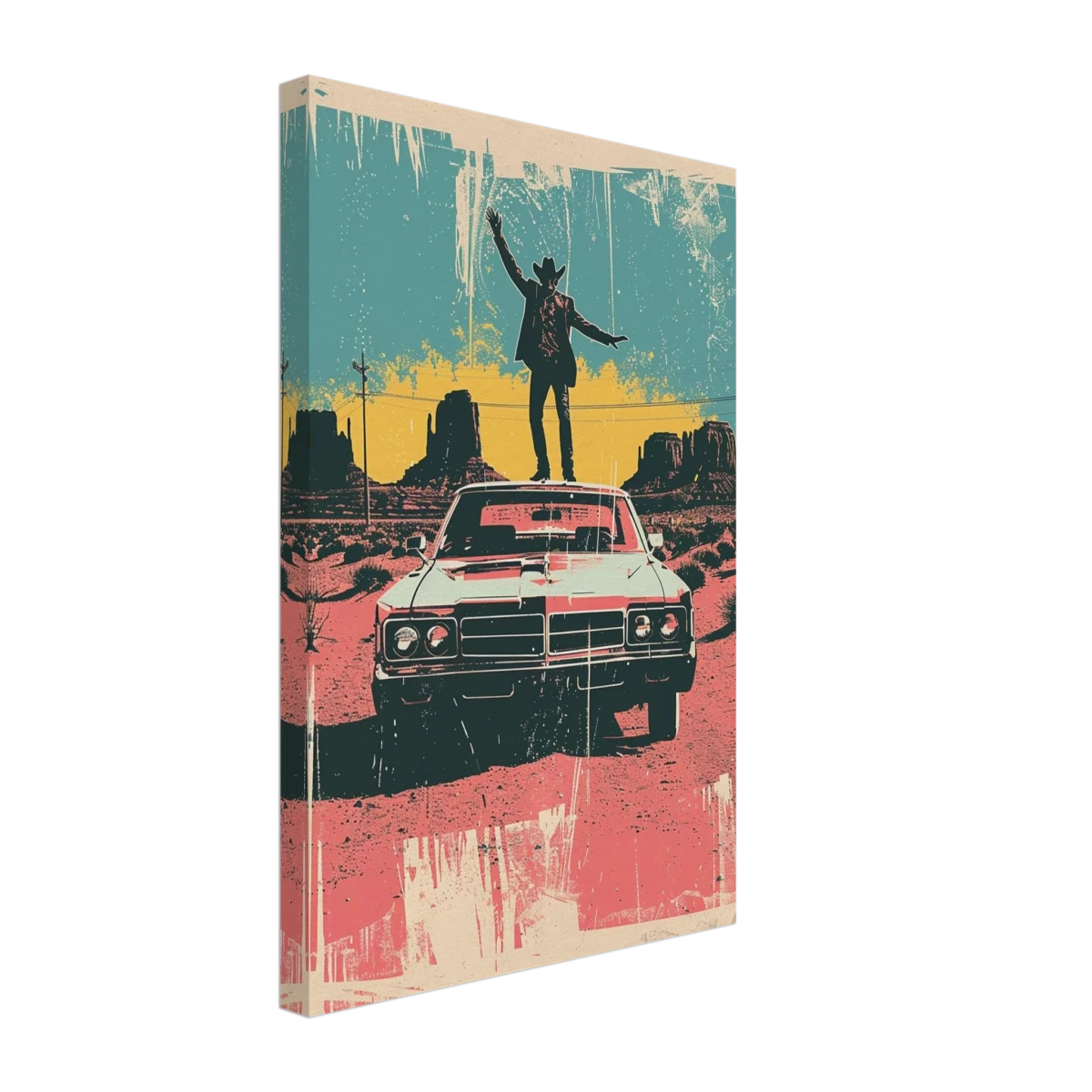 "Desert Swagger" – Retro Western Pop Art Print - Canvas - 30x45 cm / 12x18″ -