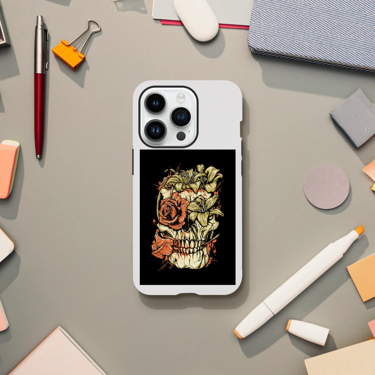 Designer Phone cases for iphone | Pop Art Skeleton | 2 design options - iPhone 14 Pro - Design Option 2 -