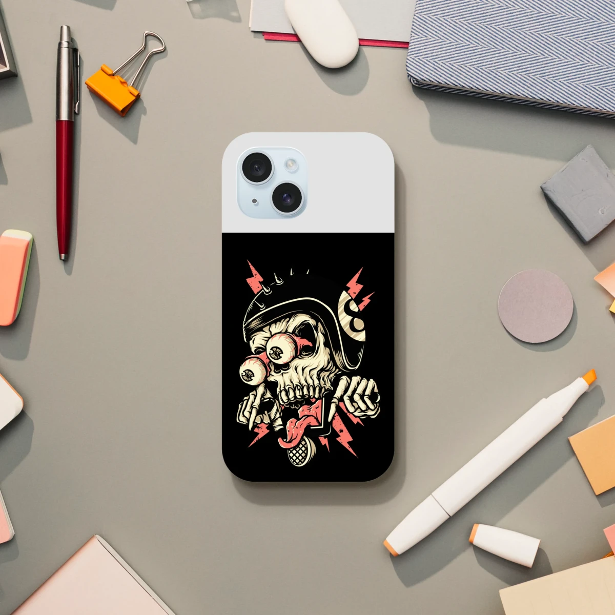 Designer Phone cases for iphone | Pop Art Skeleton | 2 design options - iPhone 15 - Design Option 1 -