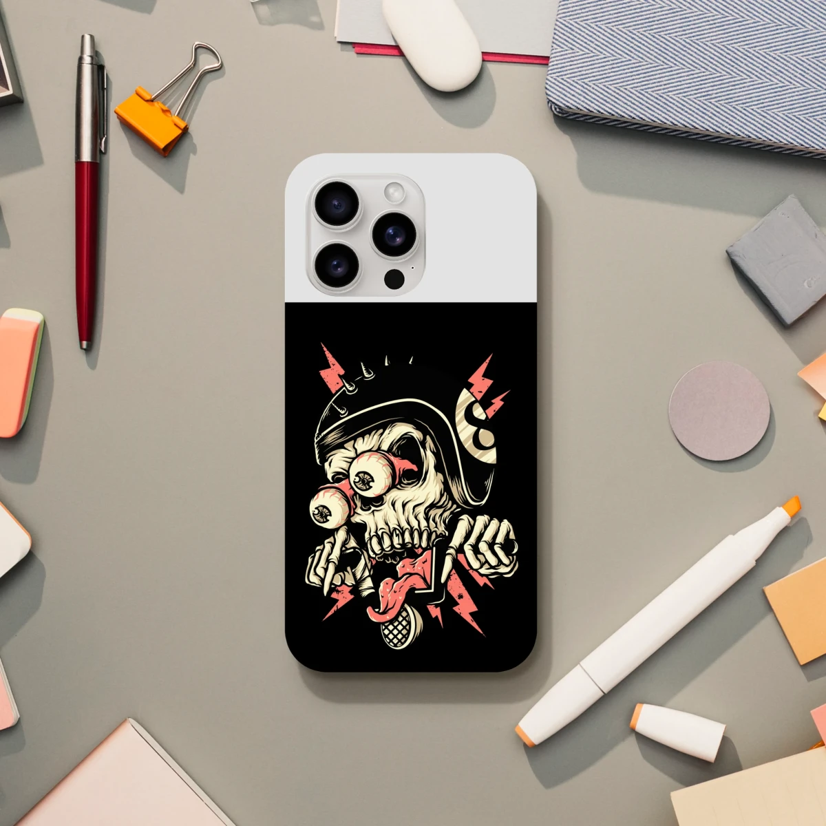Designer Phone cases for iphone | Pop Art Skeleton | 2 design options - iPhone 15 Pro Max - Design Option 3 -