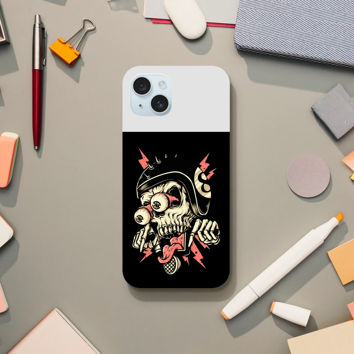 Designer Phone cases for iphone | Pop Art Skeleton | 2 design options - iPhone 15 Plus - Design Option 3 -