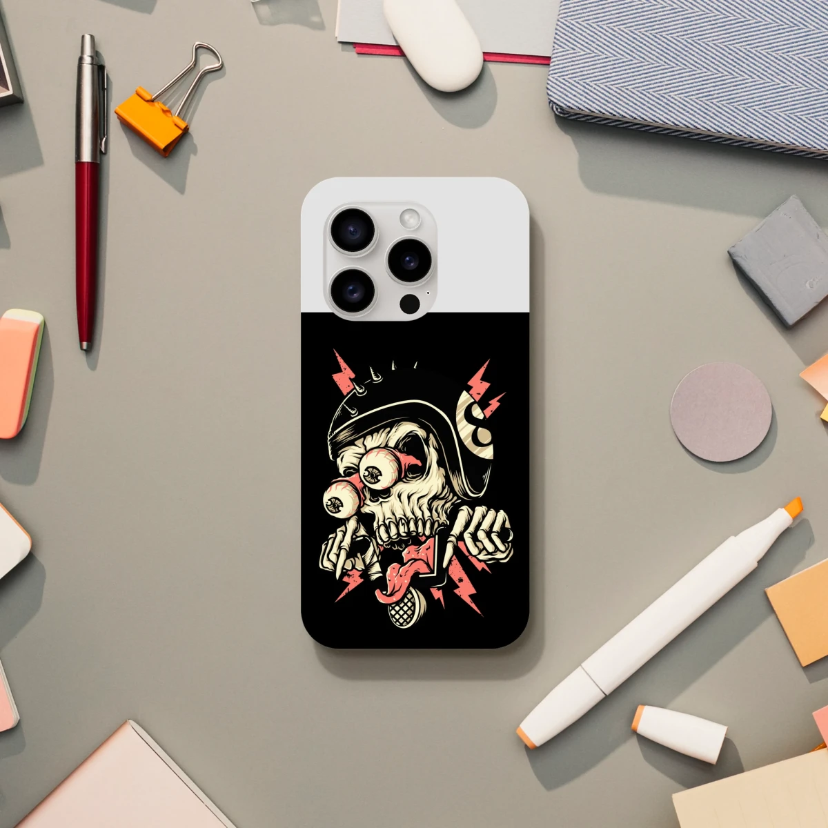 Designer Phone cases for iphone | Pop Art Skeleton | 2 design options - iPhone 15 Pro - Design Option 1 -