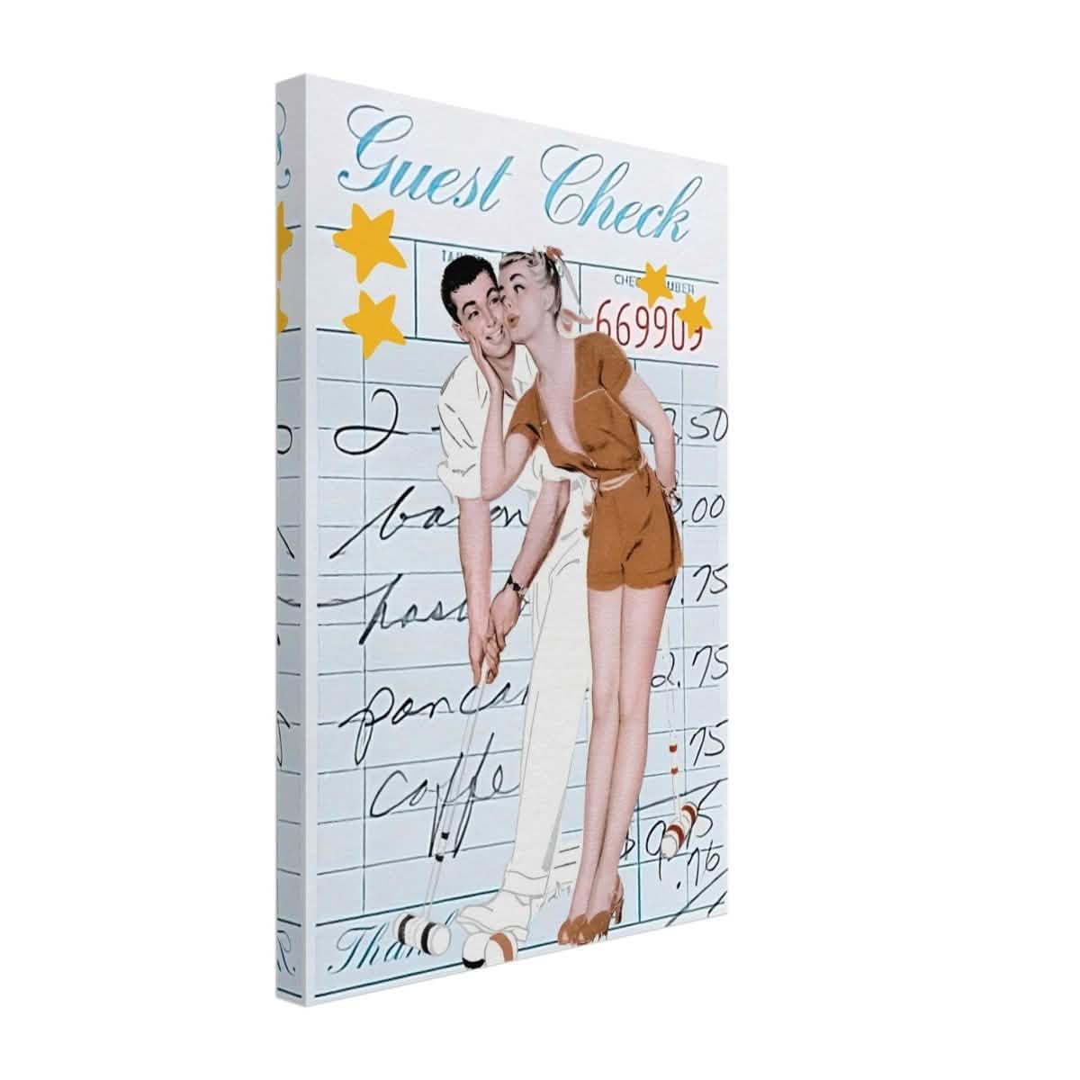 Digital Pop Art wall art print | Guest Check V02 - Canvas - 30x45 cm / 12x18″ -