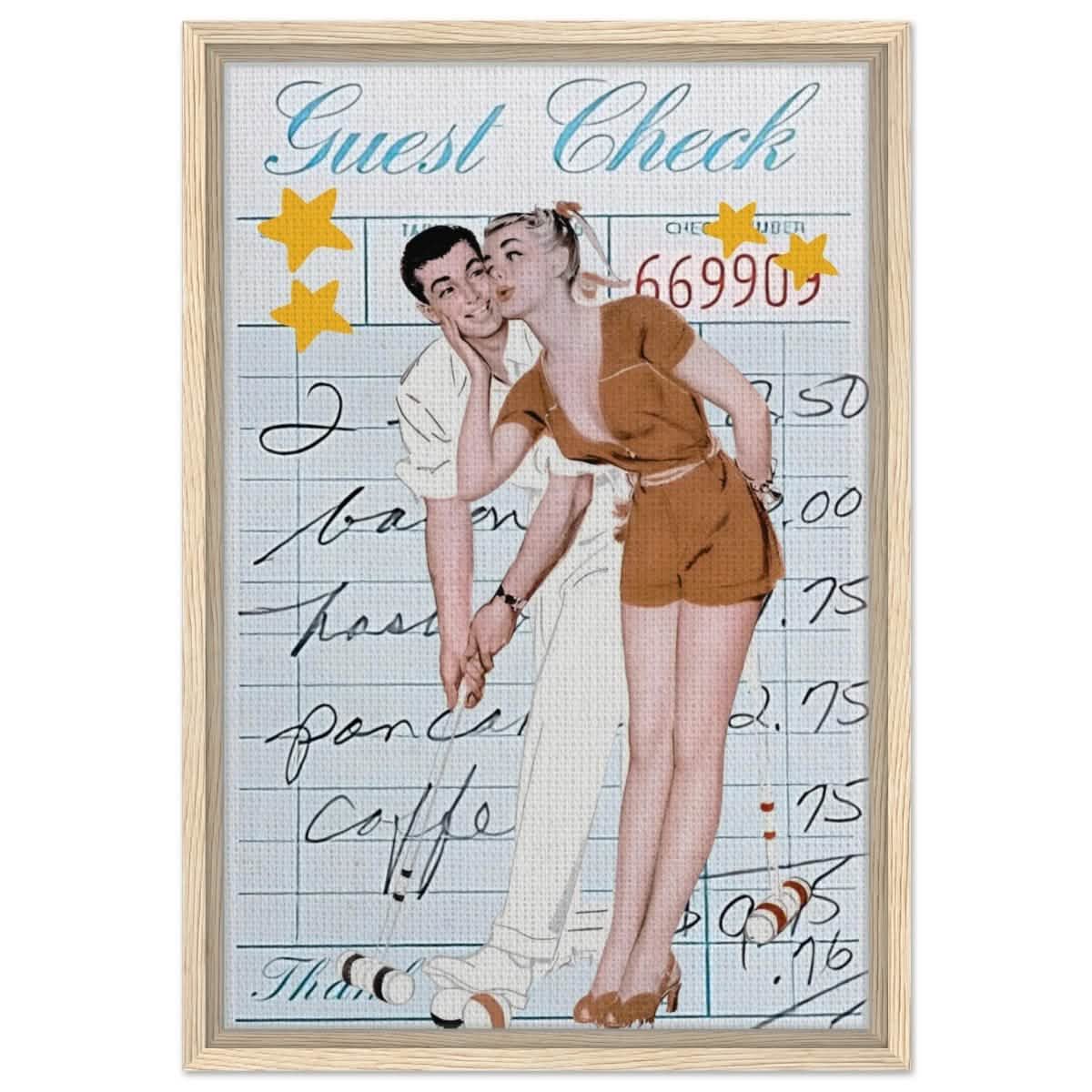 Digital Pop Art wall art print | Guest Check V02 - Framed Canvas - 40x60 cm / 16x24″ - Wood frame