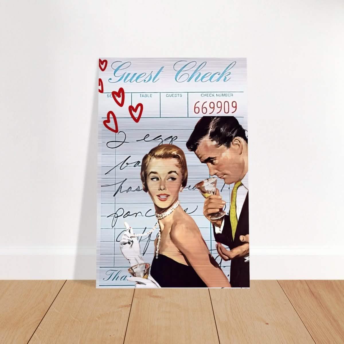 Digital Pop Art wall art print | Guest Check V03 - Brushed Aluminum Print - 40x60 cm / 16x24″ -