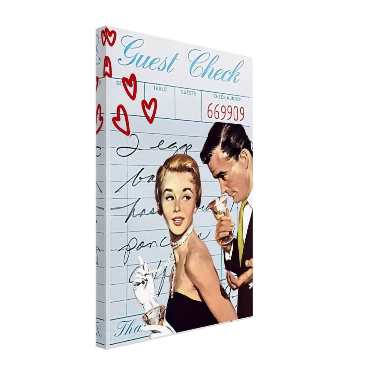 Digital Pop Art wall art print | Guest Check V03 - Canvas - 30x45 cm / 12x18″ -