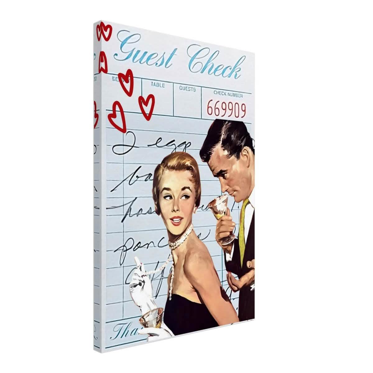 Digital Pop Art wall art print | Guest Check V03 - Canvas - 40x60 cm / 16x24″ -