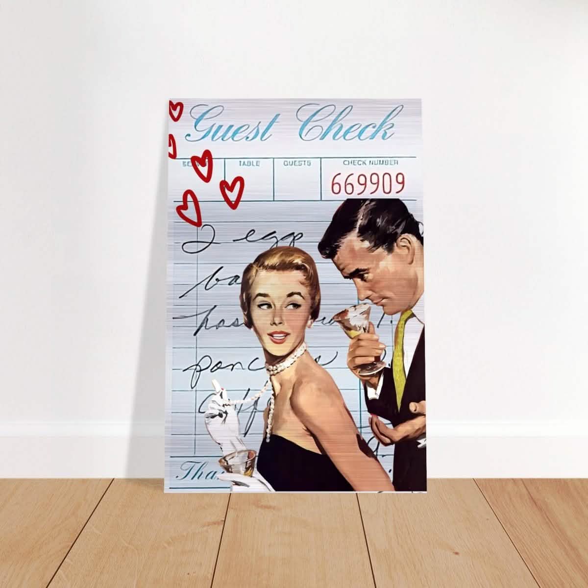 Digital Pop Art wall art print | Guest Check V03 - Framed Canvas - 50x75 cm / 20x30″ - Wood frame