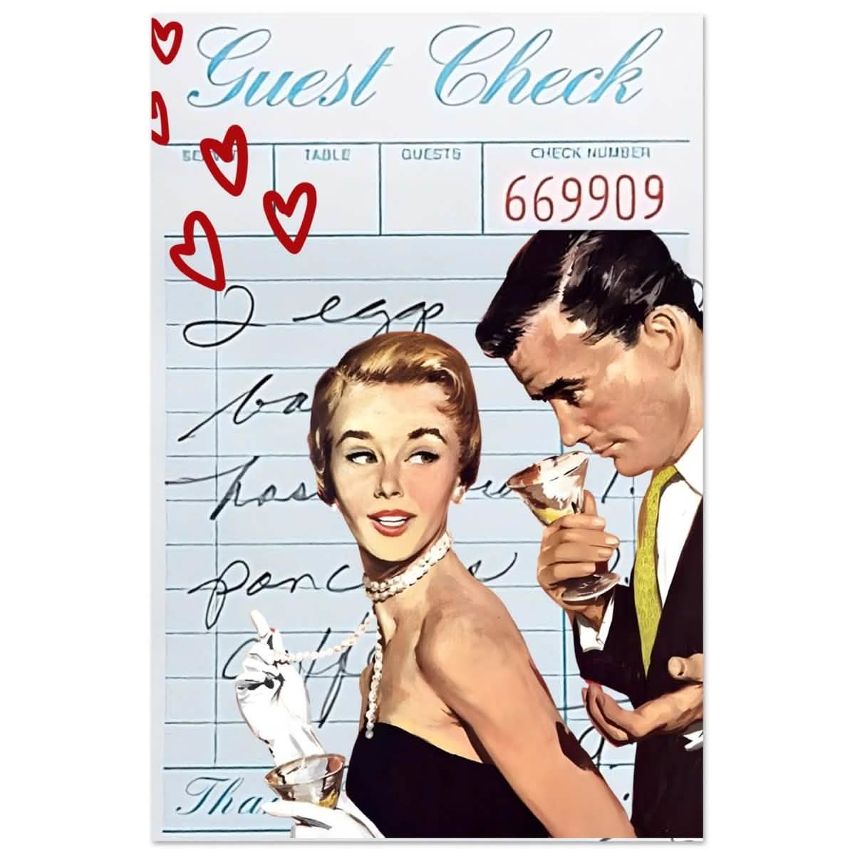 Digital Pop Art wall art print | Guest Check V03 - Aluminum Print - 30x45 cm / 12x18″ -