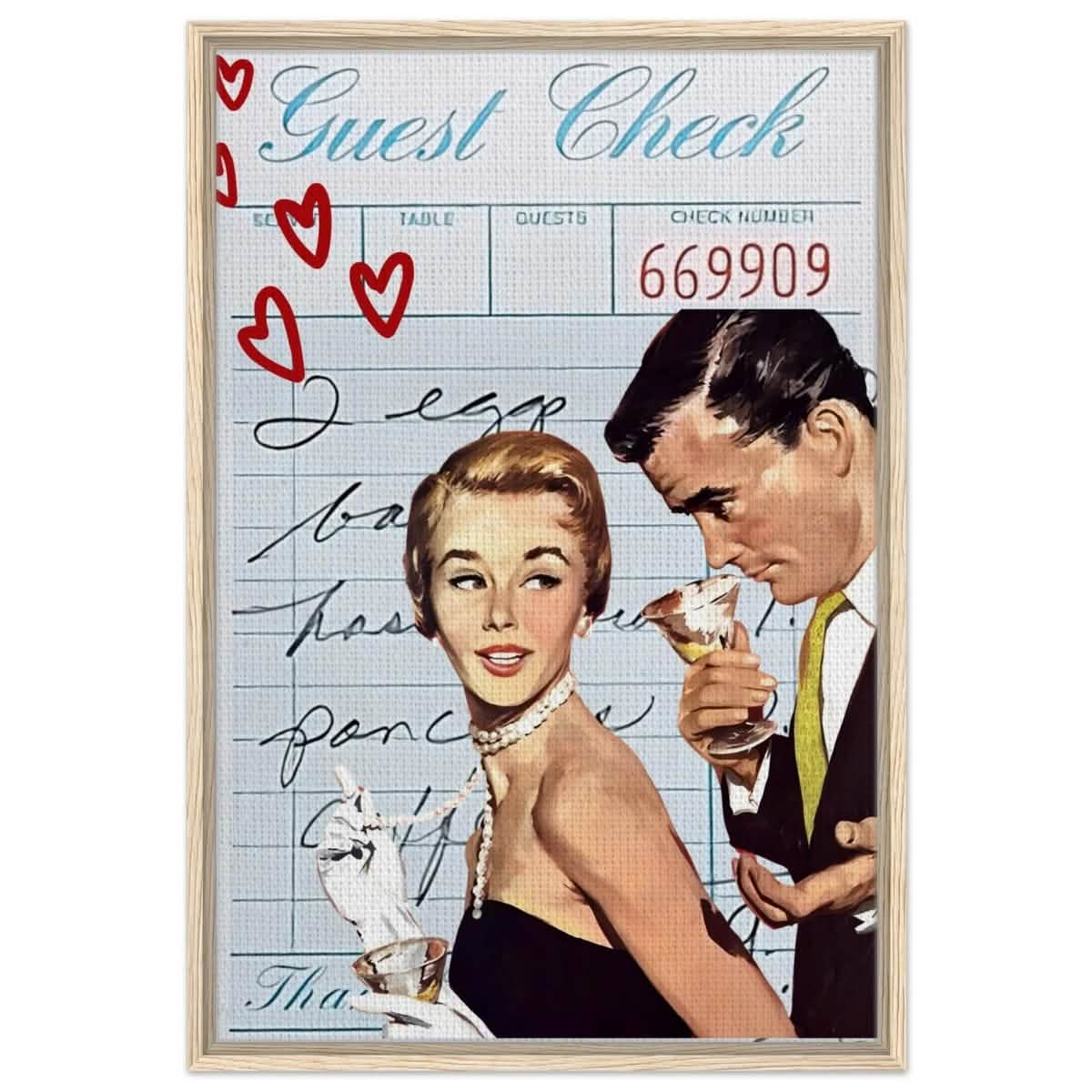 Digital Pop Art wall art print | Guest Check V03 - Framed Canvas - 50x75 cm / 20x30″ - Wood frame