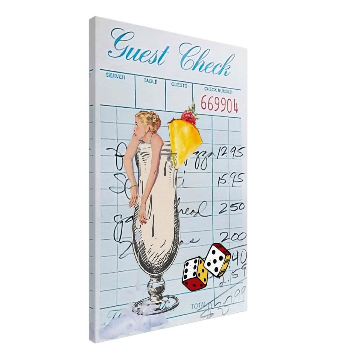 Digital Pop Art wall art print | Guest Check V04 - Canvas - 50x75 cm / 20x30″ -