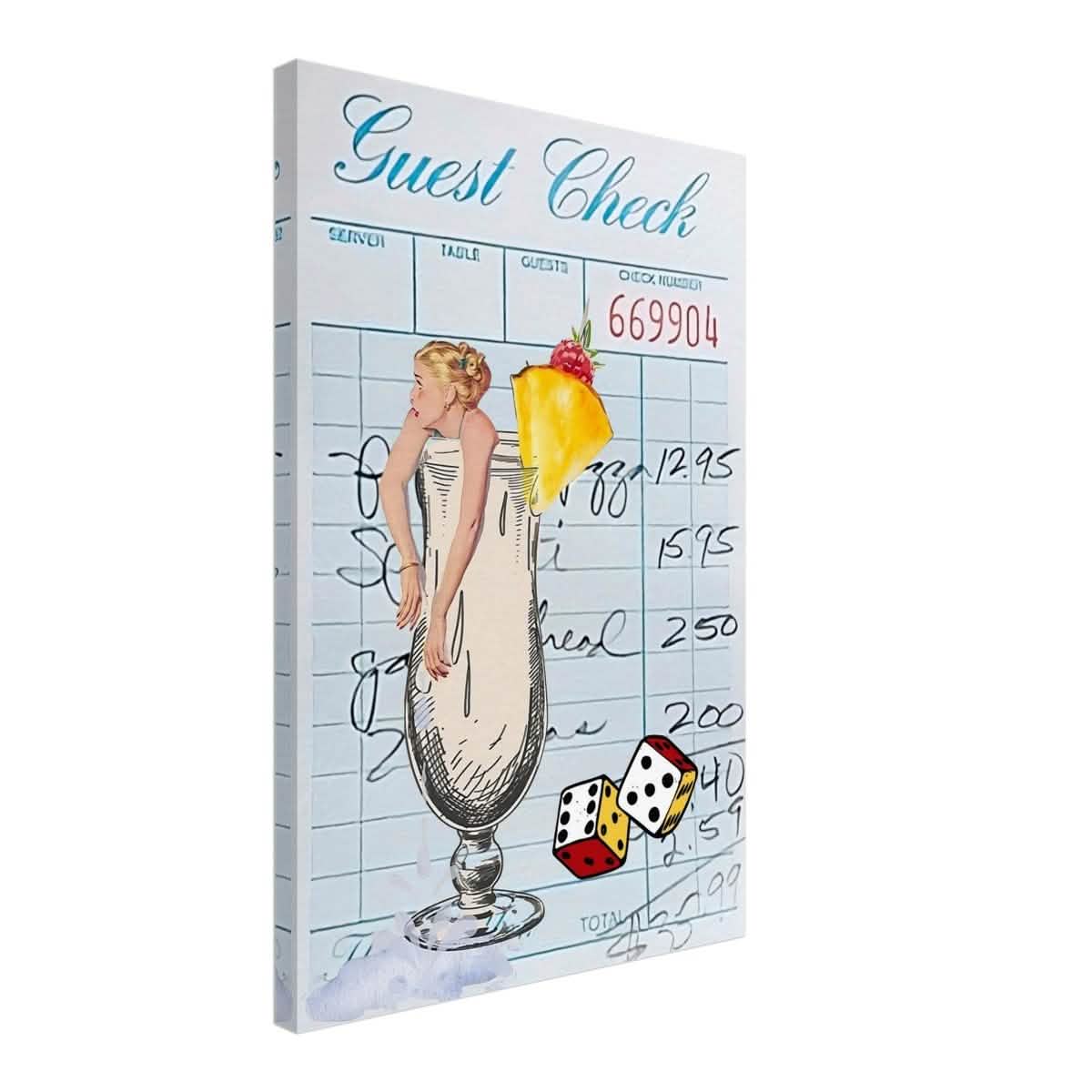 Digital Pop Art wall art print | Guest Check V04 - Canvas - 40x60 cm / 16x24″ -