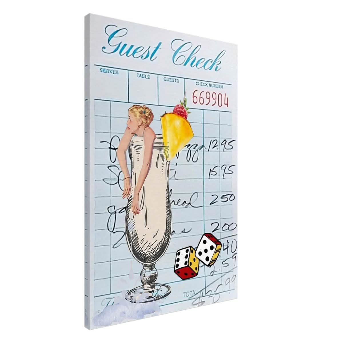 Digital Pop Art wall art print | Guest Check V04 - Canvas - 60x90 cm / 24x36″ -