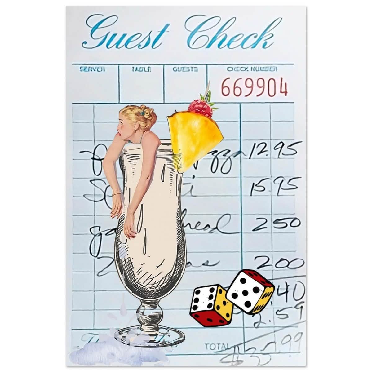 Digital Pop Art wall art print | Guest Check V04 - Aluminum Print - 30x45 cm / 12x18″ -