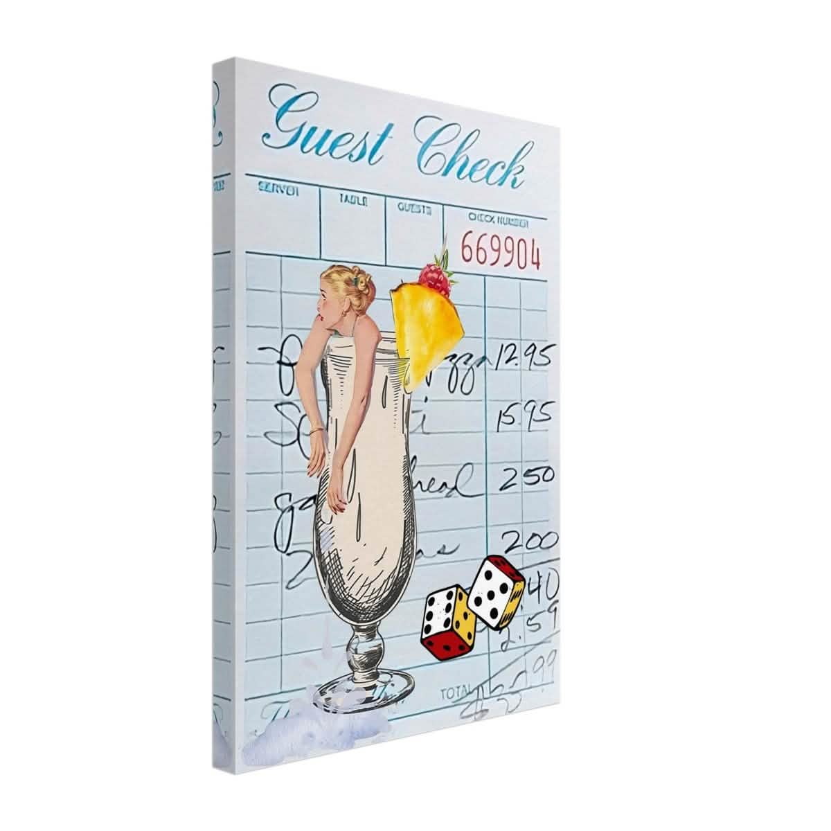 Digital Pop Art wall art print | Guest Check V04 - Canvas - 30x45 cm / 12x18″ -
