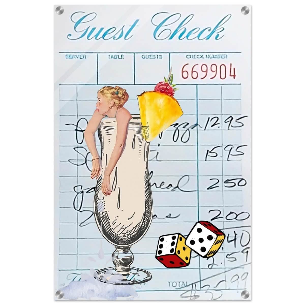 Digital Pop Art wall art print | Guest Check V04 - Acrylic Print - 50x75 cm / 20x30″ -
