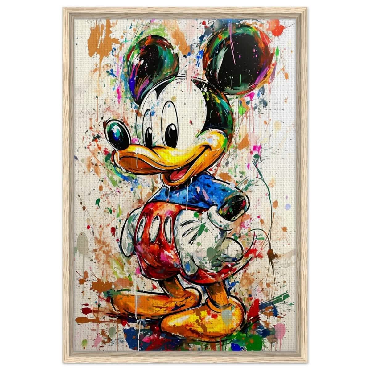 Digital Pop Art wall art print | Mickey Mouse Graffiti | Kid's Room Art Print - Framed Canvas - 50x75 cm / 20x30″ - Wood frame