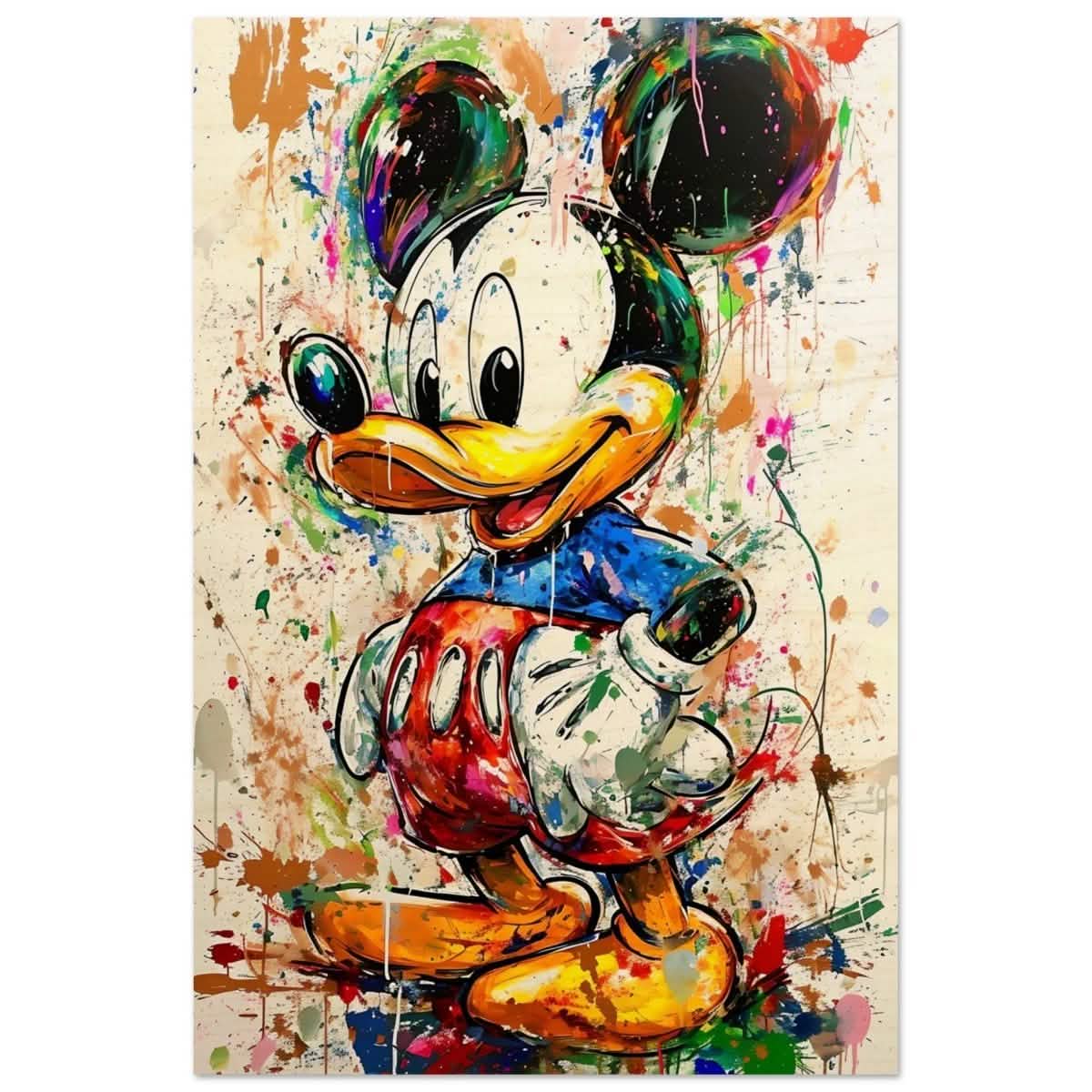 Digital Pop Art wall art print | Mickey Mouse Graffiti | Kid's Room Art Print - Wood Prints - 30x45 cm / 12x18″ -