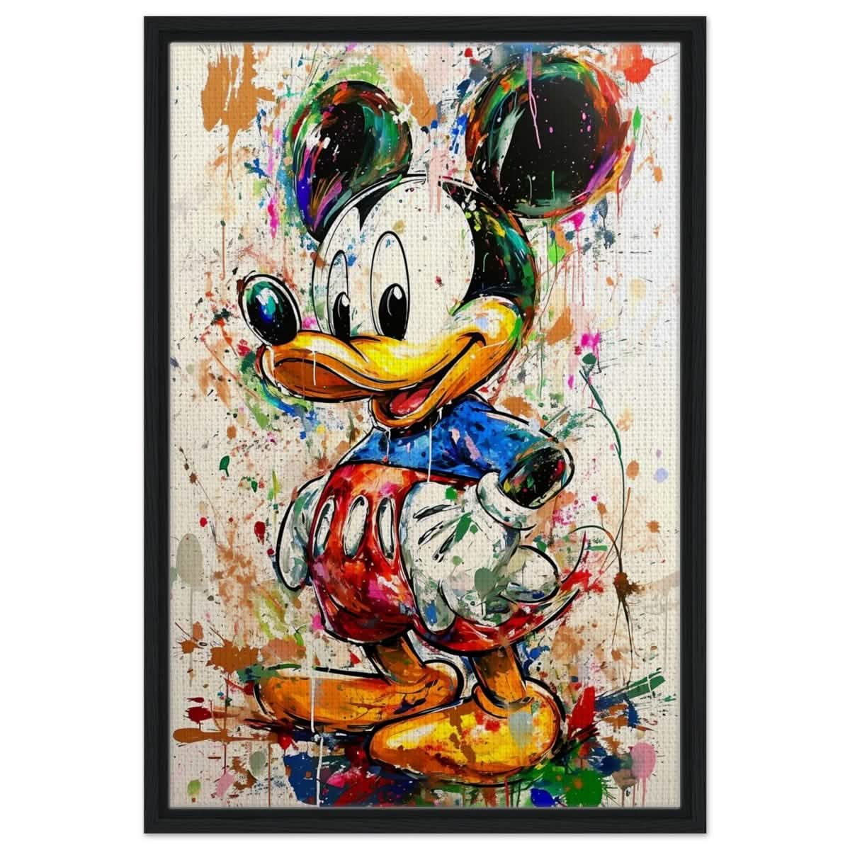 Digital Pop Art wall art print | Mickey Mouse Graffiti | Kid's Room Art Print - Framed Canvas - 50x75 cm / 20x30″ - Black frame