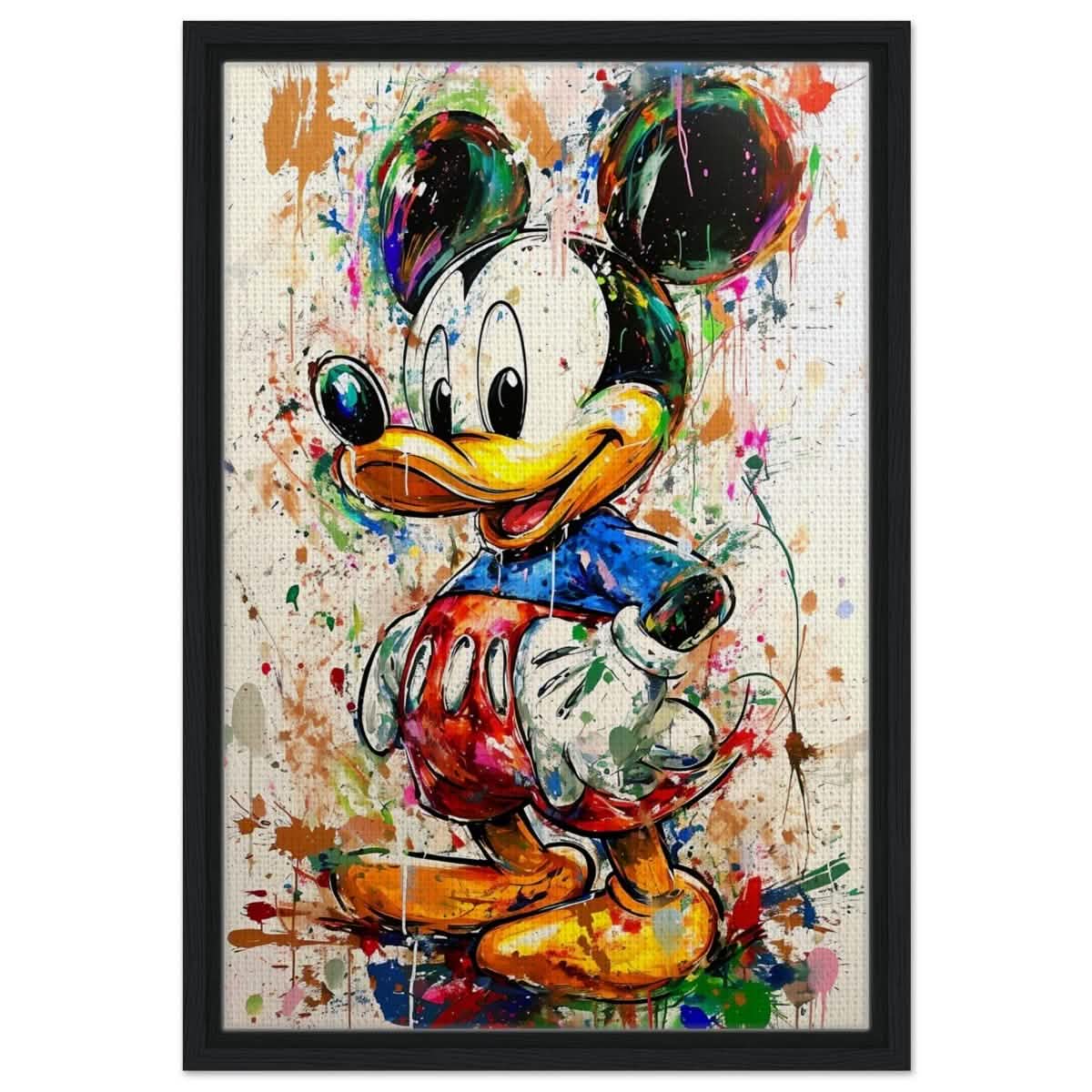 Digital Pop Art wall art print | Mickey Mouse Graffiti | Kid's Room Art Print - Framed Canvas - 40x60 cm / 16x24″ - Black frame