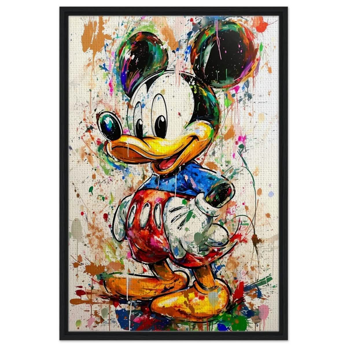 Digital Pop Art wall art print | Mickey Mouse Graffiti | Kid's Room Art Print - Framed Canvas - 60x90 cm / 24x36″ - Black frame