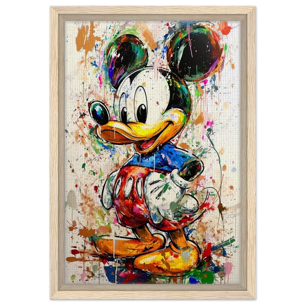 Digital Pop Art wall art print | Mickey Mouse Graffiti | Kid's Room Art Print - Framed Canvas - 30x45 cm / 12x18″ - Wood frame