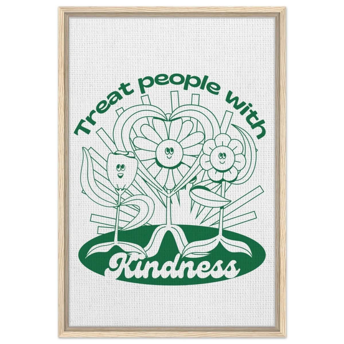 Digital Pop Art wall art print | Treat People With Kindness - Framed Canvas - 50x75 cm / 20x30″ - Wood frame