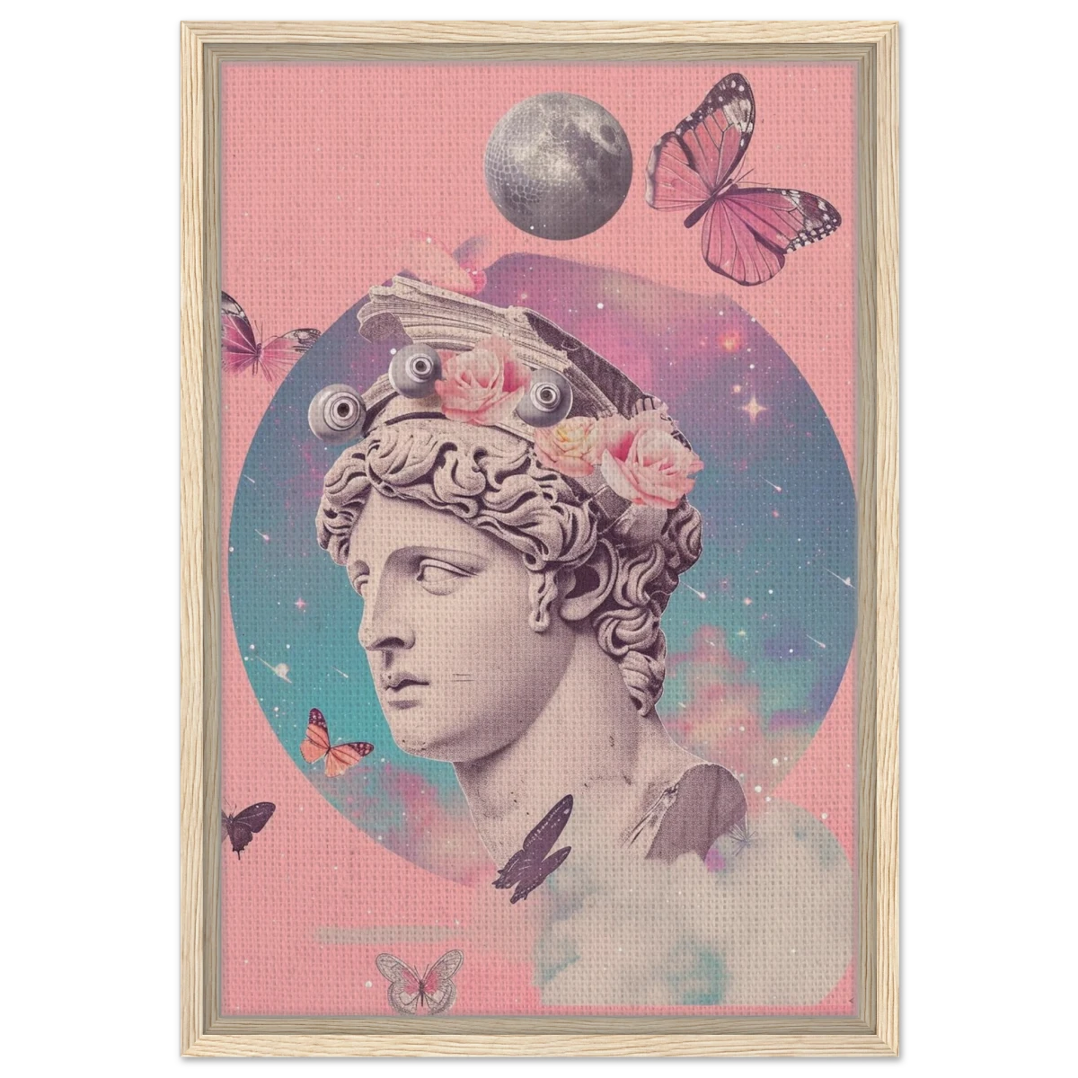 Divine Daydream – Neo - Classical Cosmic Reverie | Wall Art Print - Framed Canvas - 40x60 cm / 16x24″ - Wood frame