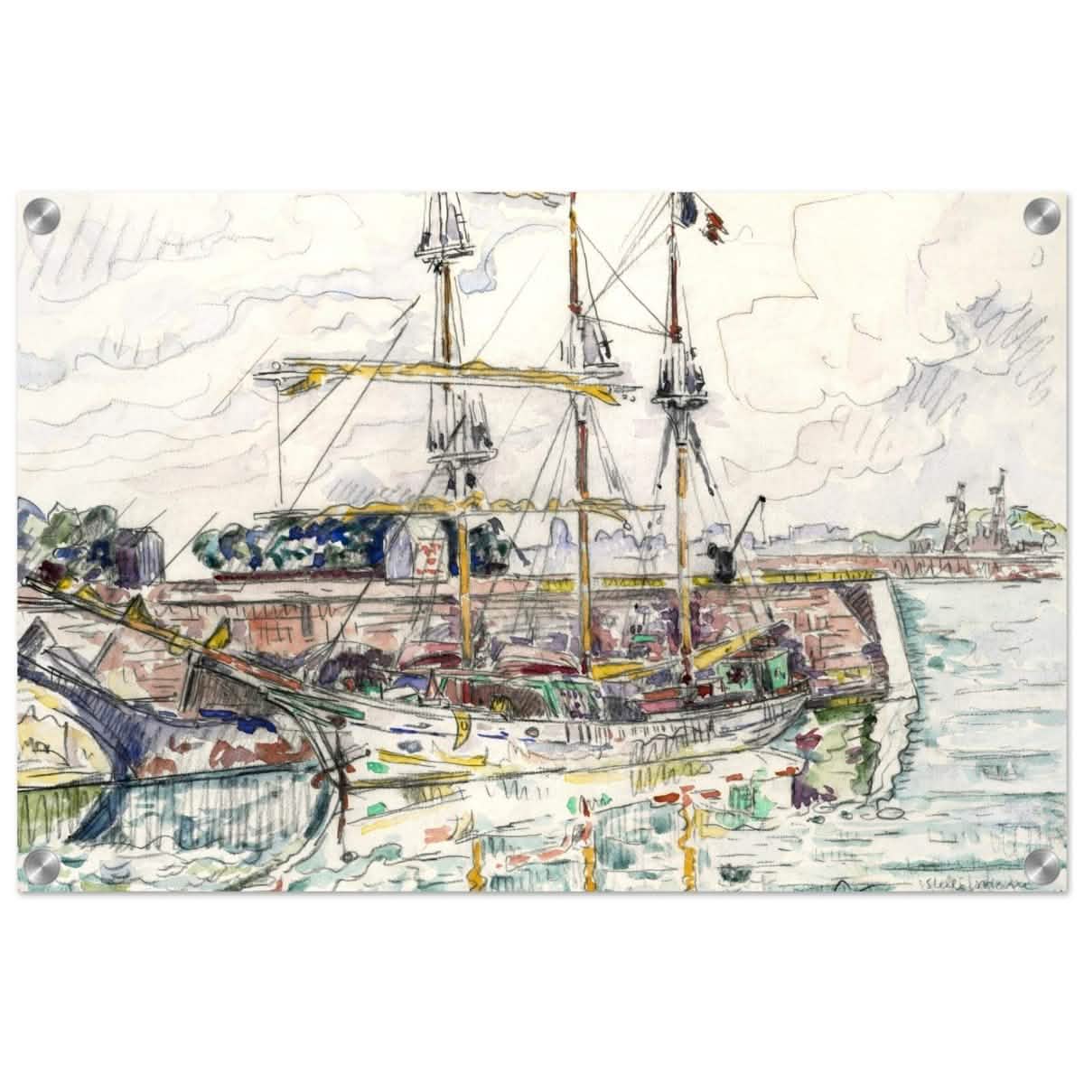 Docks at Saint Malo (1927) by Paul Signac | Vintage wall art print - Acrylic Print - 40x60 cm / 16x24″ -