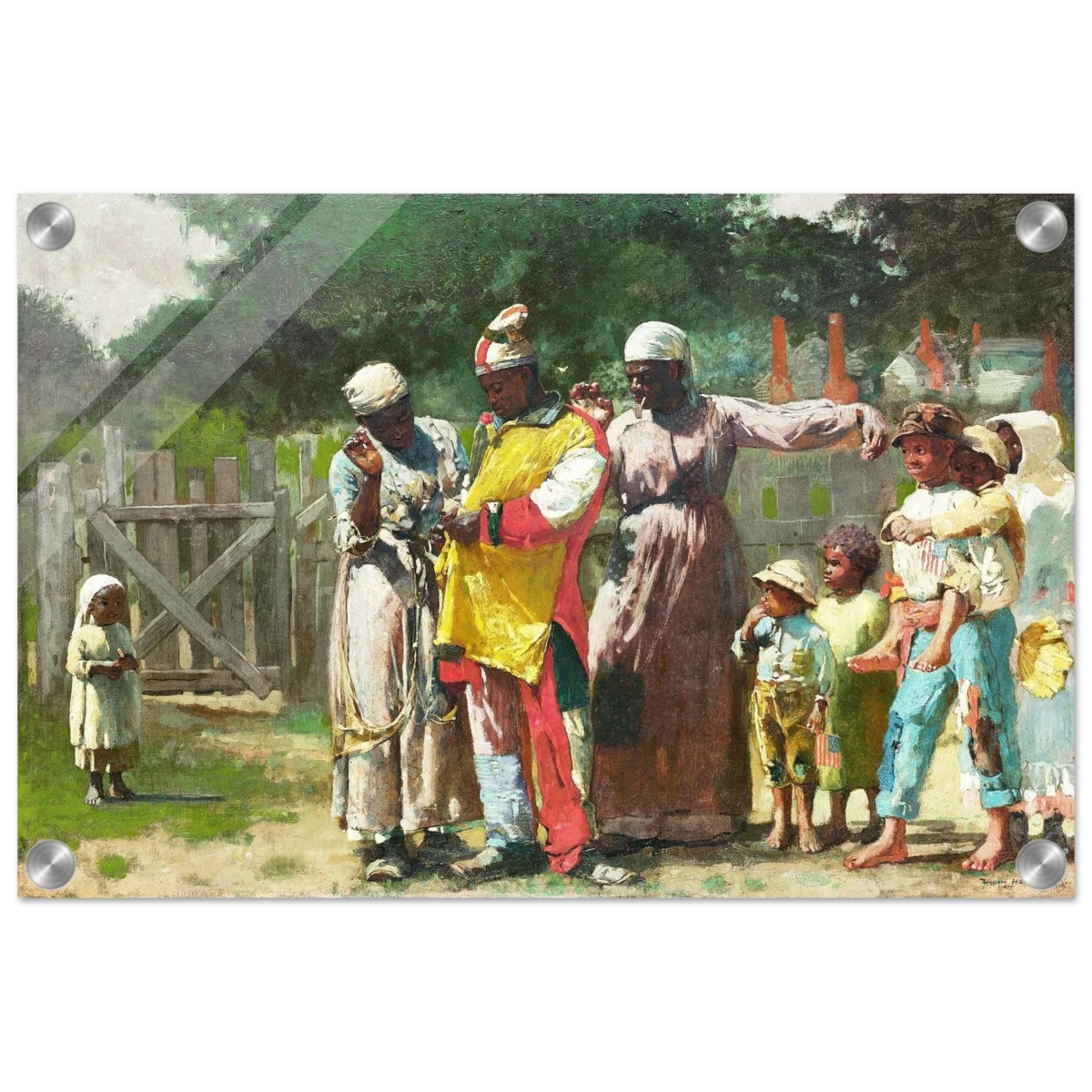 "Dressing for the Carnival" – Historical Americana Wall Art Print by Winslow Homer - Acrylic Print - 30x45 cm / 12x18″ -