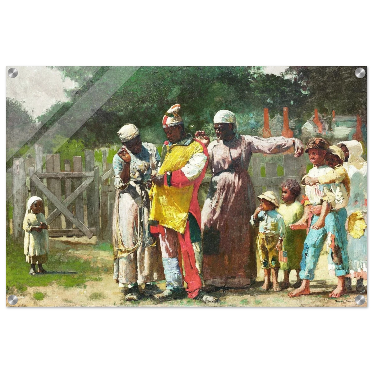 "Dressing for the Carnival" – Historical Americana Wall Art Print by Winslow Homer - Acrylic Print - 50x75 cm / 20x30″ -