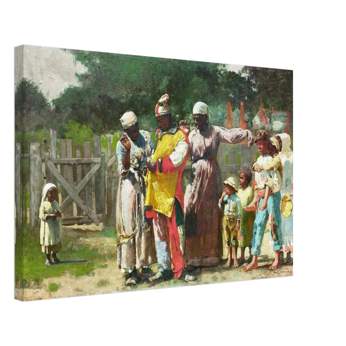 "Dressing for the Carnival" – Historical Americana Wall Art Print by Winslow Homer - Canvas - 40x60 cm / 16x24″ -