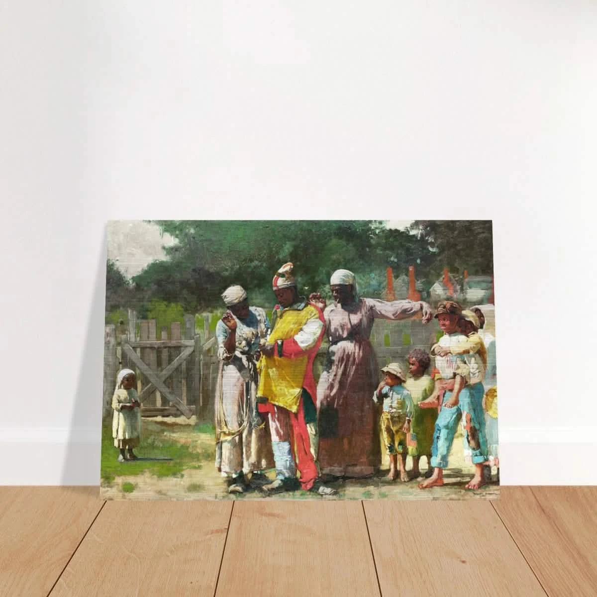 "Dressing for the Carnival" – Historical Americana Wall Art Print by Winslow Homer - Brushed Aluminum Print - 70x100 cm / 28x40″ -
