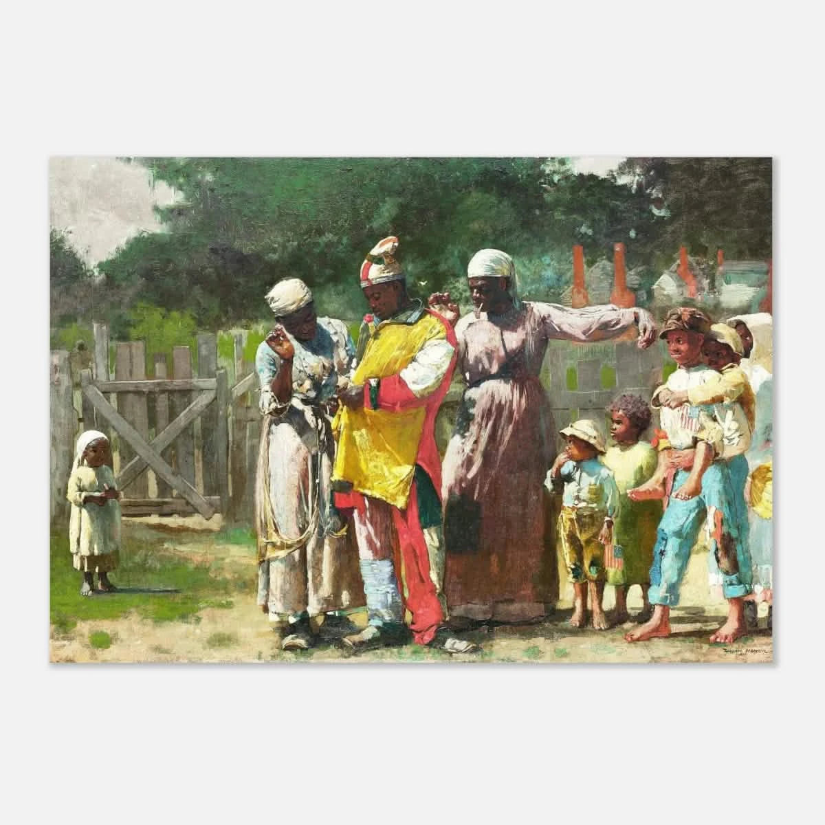 "Dressing for the Carnival" – Historical Americana Wall Art Print by Winslow Homer - Aluminum Print - 70x100 cm / 28x40″ -
